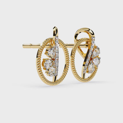 Circle Swirl Blossom Earrings