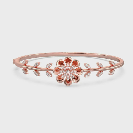 Floral Vine Diamond Bangle