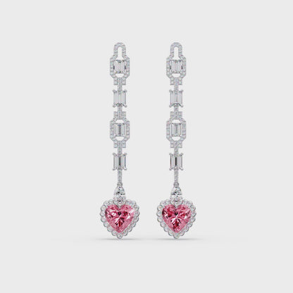 Deco Heart Drop Earrings