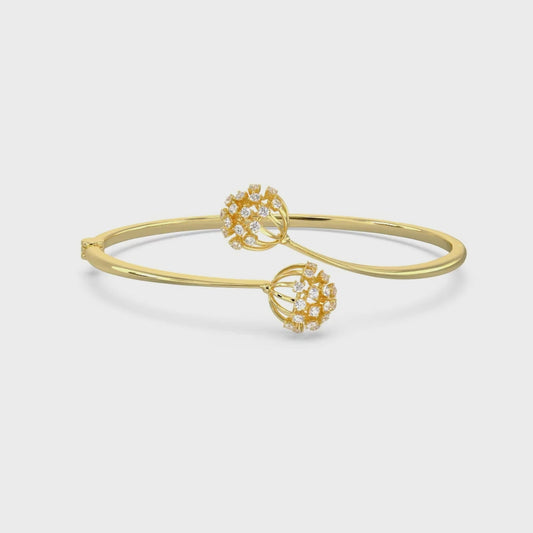 Twin Blossom Diamond Bangle