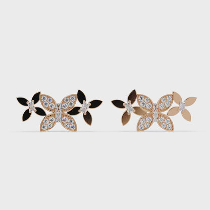 Trailing Orchid Cluster Earrings
