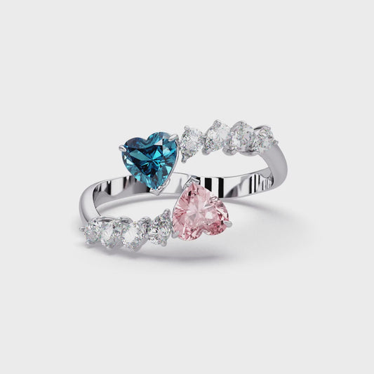 Sky Rose Heart Ring