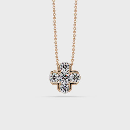 Blossoming Quatrefoil Petal Chain Pendant