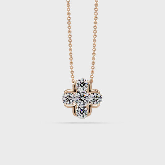 Blossoming Quatrefoil Petal Chain Pendant