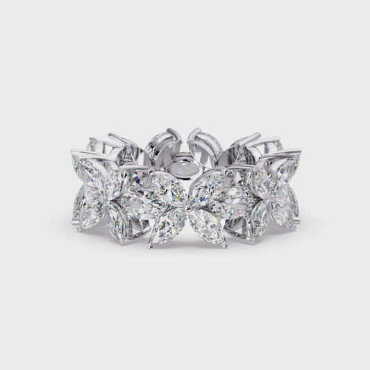Marquise Floret Eternity Band