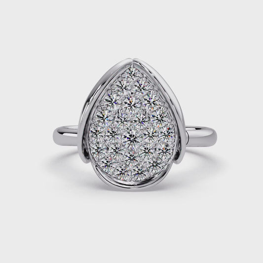 Cushion Cluster Pave Ring