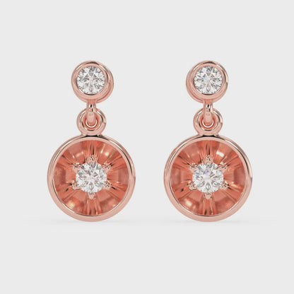Bezel Disc Drop Earrings
