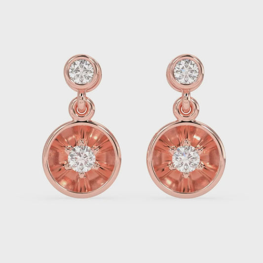Bezel Disc Drop Earrings