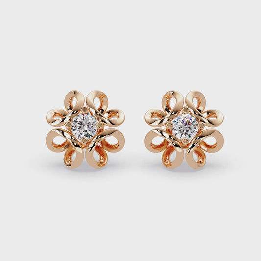 Ribbon Swirl Diamond Earrings