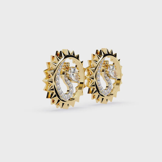 Sunburst Peacock Studs