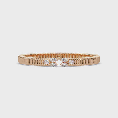 Ribbed Petal Tip Bangle