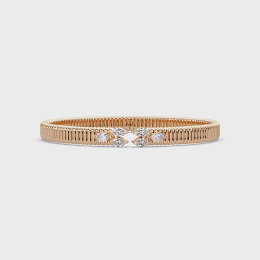Ribbed Petal Tip Bangle
