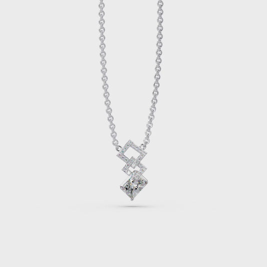 Interlaced Deco Geometry Chain Pendant
