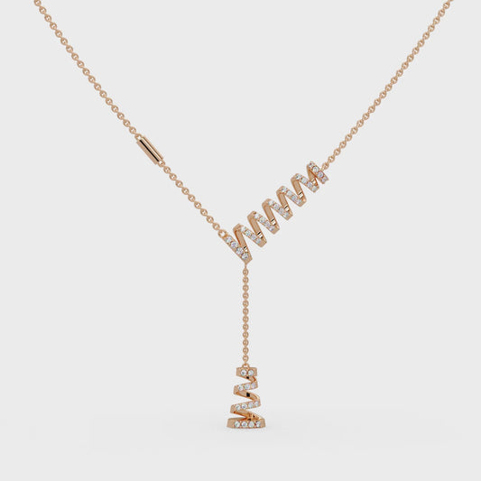 Twirling Ribbon Lariat Chain Pendant