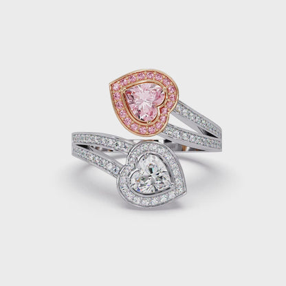 Entwined Heart Halo Ring