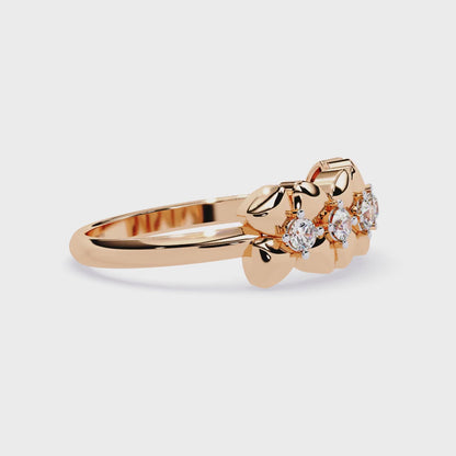 Cascading Blossom Vine Ring