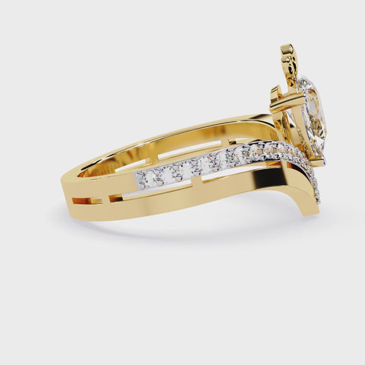Chevron Pear Tiara Ring