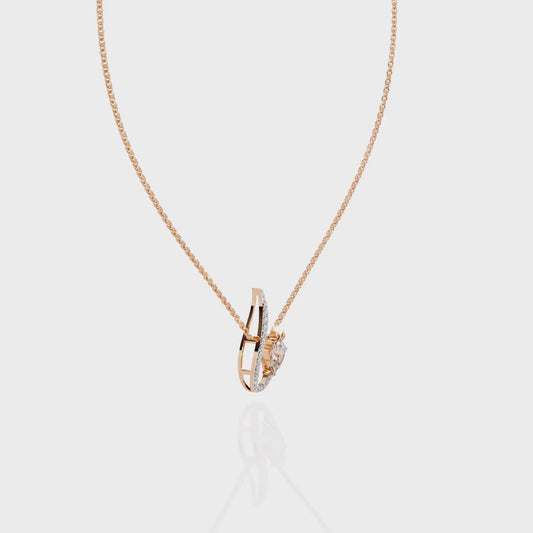 Swirl Charm Diamond Necklace