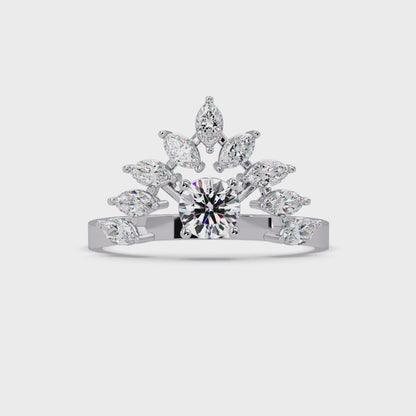 Crowned Tiara Diamond Ring