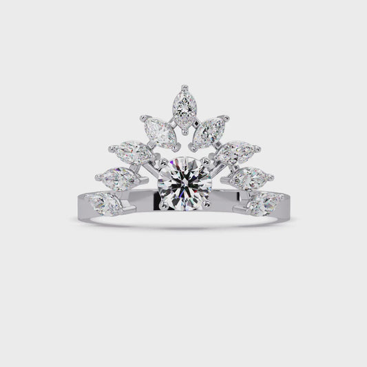 Crowned Tiara Diamond Ring