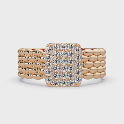 Beaded Square Pave Band