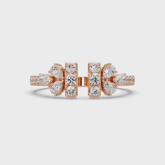 Twin Bloom Diamond Ring