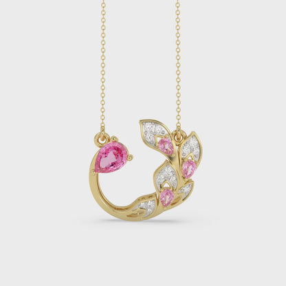 Pink Petal Leaf Necklace