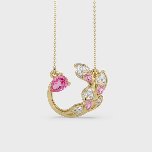 Pink Petal Leaf Necklace