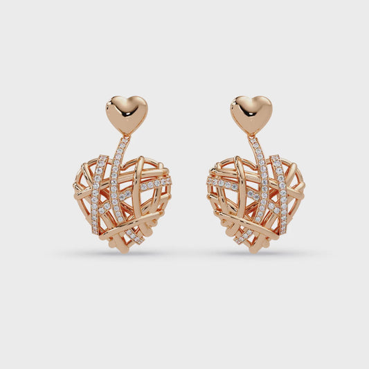 Woven Heart Cascade Earrings