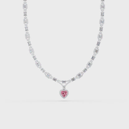 Deco Heart Diamond Necklace