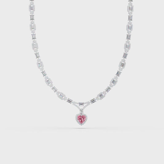 Deco Heart Diamond Necklace