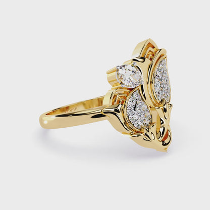 Tulip Marquise Cluster Ring