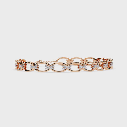 Oval Link Diamond Bracelet