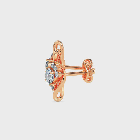Floral Swirl Solitaire Earrings