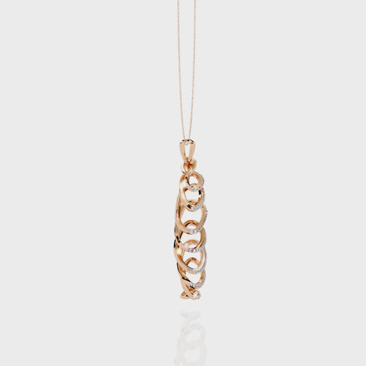 Spiral Cage Diamond Pendant