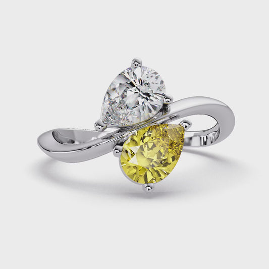 Yellow Diamond Duet Ring
