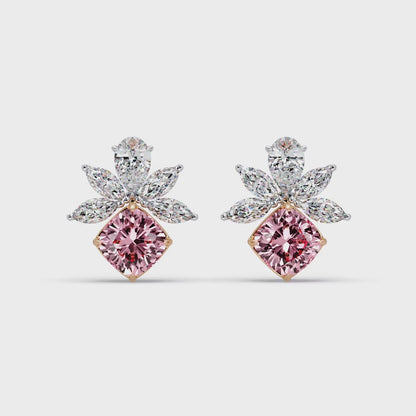 Blossoming Cushion diamond Earrings