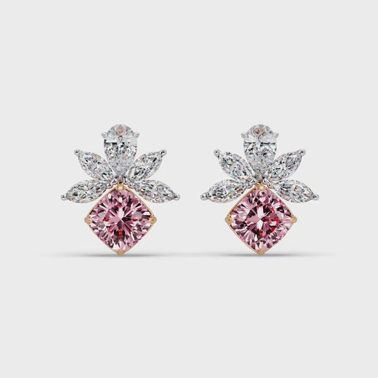 Blossoming Cushion diamond Earrings