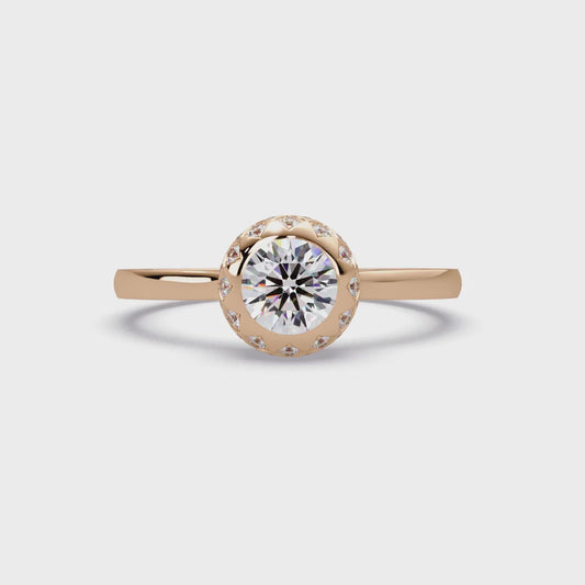 Rose Crown Solitaire Ring