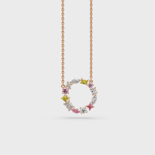Carousel Mixed Stone Chain Pendant