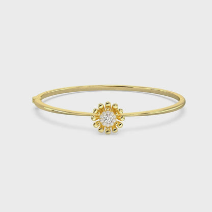 Single Blossom Diamond Bangle