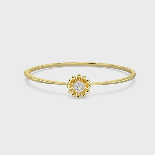 Single Blossom Diamond Bangle