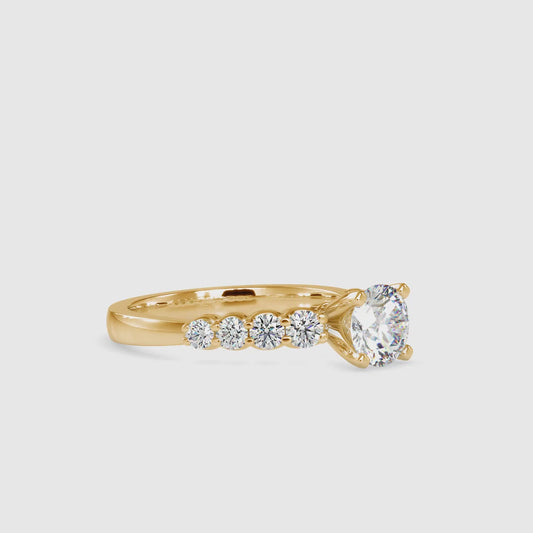 Graduated Accent Solitaire Ring