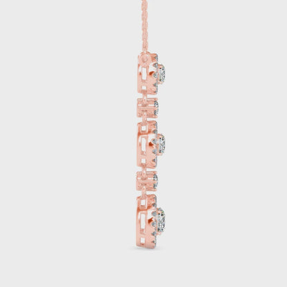 Triple Halo Drop Pendant