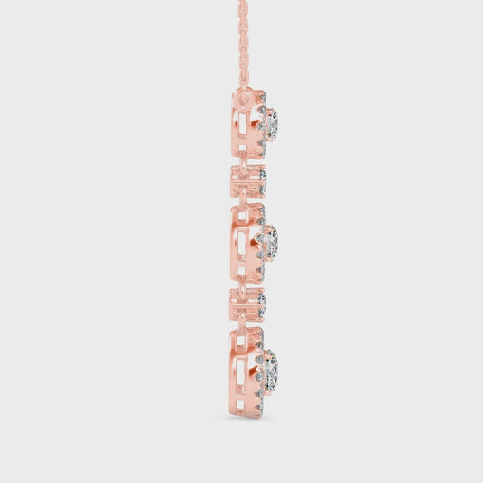 Triple Halo Drop Pendant