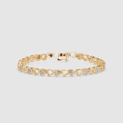 Linked Heart Diamond Bracelet