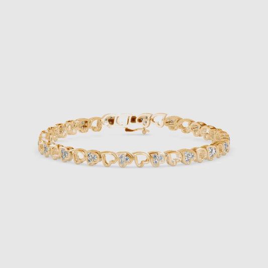 Linked Heart Diamond Bracelet