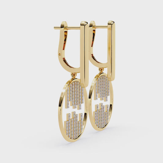 Mosaic Disc Drop Earrings
