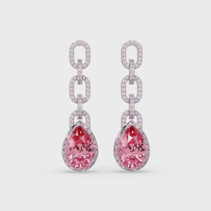 Pave Link Pear Earrings