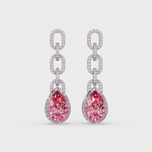Pave Link Pear Earrings